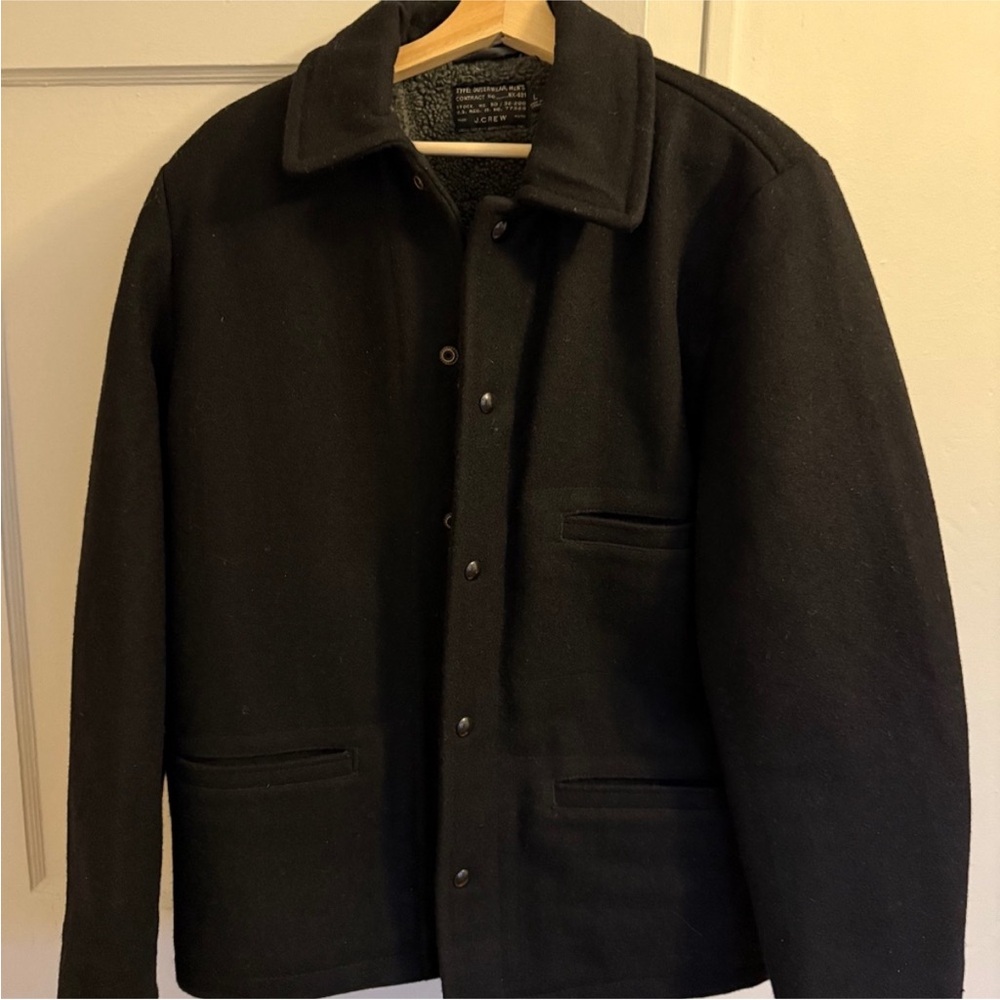 J Crew Wool Coat with Fleece Lining - Large